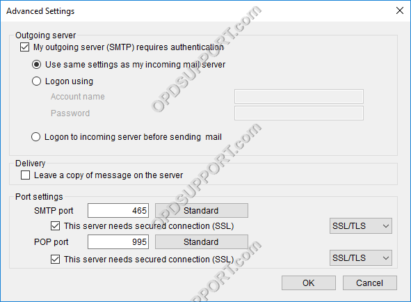 Email Setup gmailSSL
