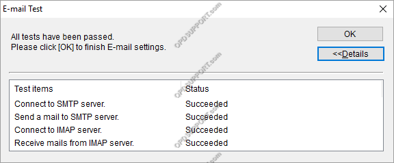 Email Setup imap test