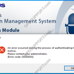 An error occurred during the process of authenticating the license