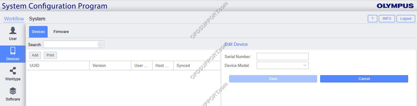 Managing devices in the SCP 2