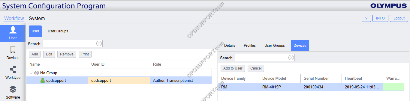 Managing devices in the SCP 8