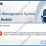Terminal Services or Citrix is supported only with Workgroup System