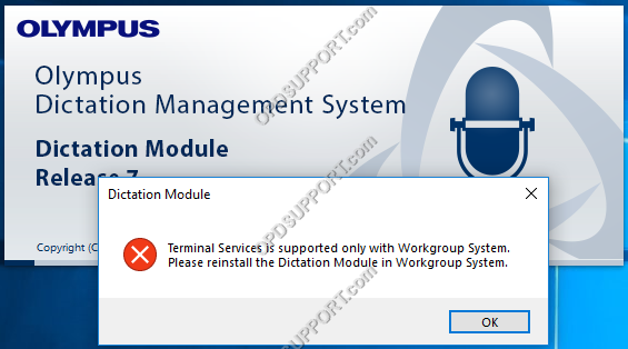 TS only supported in Workgroup mode