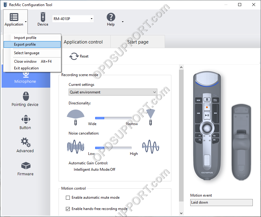 exporting importing profile recmic 5