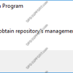 Failed to obtain Repository’s management information