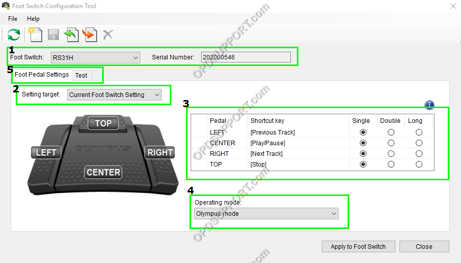 foot switch configuration tool 1