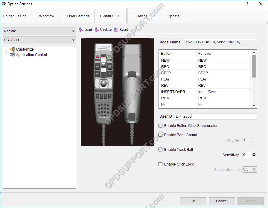 how to configure the recmic in dictation module 1