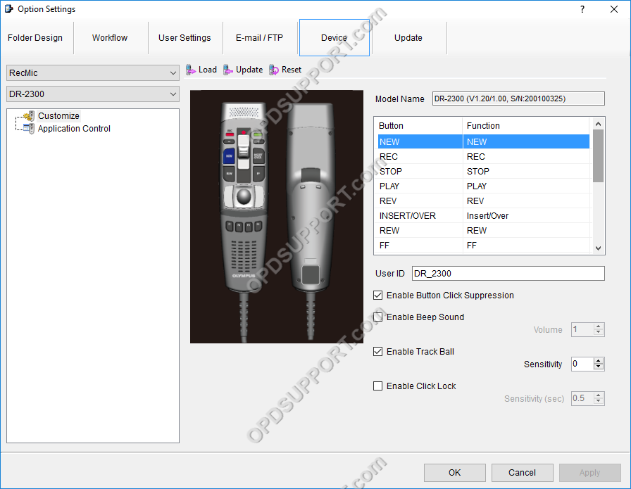 how to configure the recmic in dictation module 2