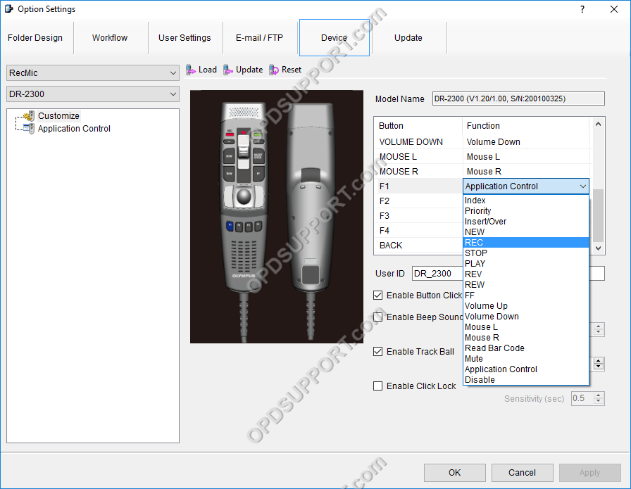 how to configure the recmic in dictation module 3
