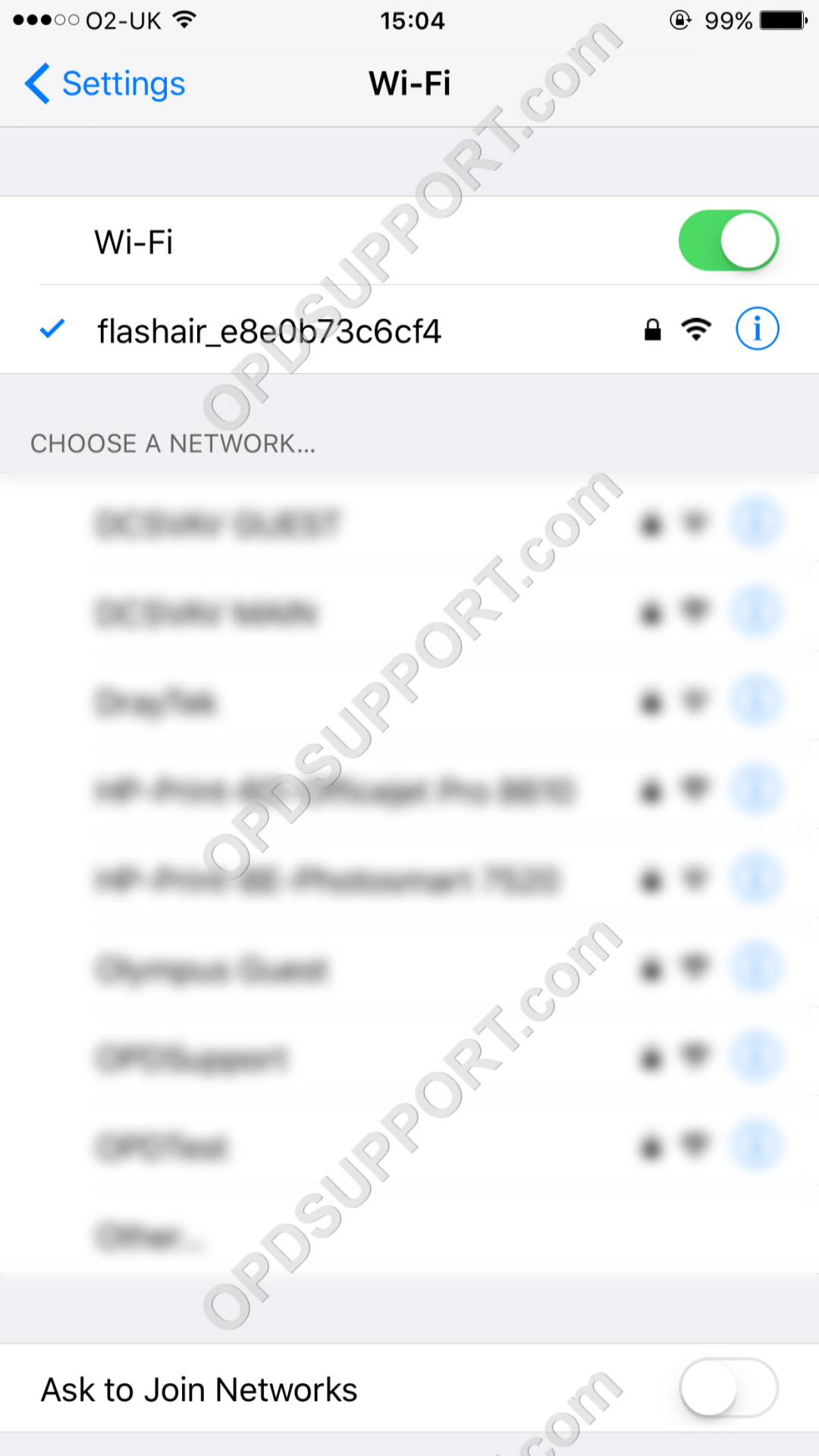 how to connect to a flashair card from the olympus dictation app 2