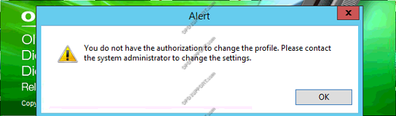you do not have authorisation to change the profile 1